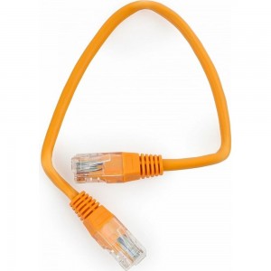 Многожильный патч-корд Cablexpert UTP кат.5e, 0.25м, литой, оранжевый PP12-0.25M/O