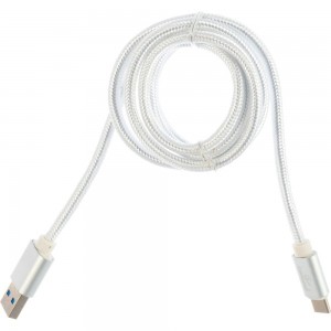 Кабель USB 3.0 Cablexpert, AM/Type-C, длина 1м, серебро CC-P-USBC03S-1M