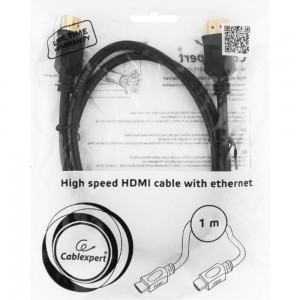 Кабель Cablexpert серия Light HDMI v1.4, 19M/19M, 1м, черный CC-HDMI4L-1M