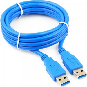 Кабель USB Cablexpert 3.0 AM/AM 1.8м медь, экран синий пакет CCP-USB3-AMAM-6