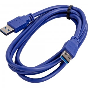 Кабель USB Cablexpert 3.0 AM/AM 1.8м медь, экран синий пакет CCP-USB3-AMAM-6
