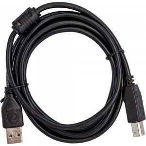 Кабель USB 2.0 Pro Cablexpert, AM/BM, 1.8м, экранировка, ферритовые кольца, пакет, черный CCF-USB2-AMBM-6