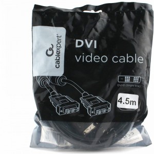 Кабель DVI-D Cablexpert, single link, 19M/19M, 4.5м, CCS, черный CC-DVIL-BK-15