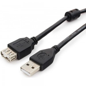 Кабель Cablexpert, удлинитель, USB2.0 Pro, AM/AF, 1.8м, экранированный, черный, CCF2-USB2-AMAF-6