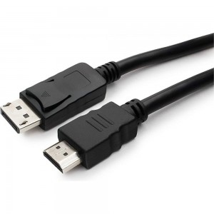 Кабель Cablexpert, DisplayPort-HDMI, 3м, 20M/19M, черный, экранированный, пакет, CC-DP-HDMI-3M