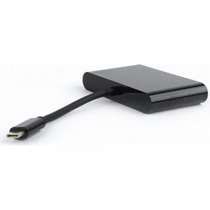 Переходник Cablexpert, USB Type-C/VGA + USB3 + подзарядка USB-C, 15 см, пакет, A-CM-VGA3in1-01