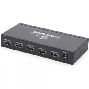 Разветвитель Cablexpert HDMI HD19F/4x19F, 1 компьютер=4 монитора, Full-HD, 3D, 1.4v DSP-4PH4-02