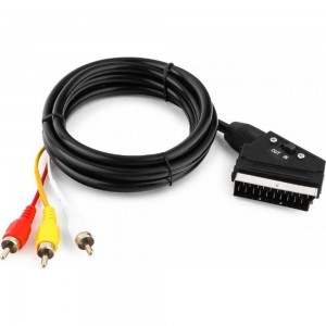 Кабель аудио/видео с переключателем направления сигнала Cablexpert SCART/3xRCA, 1.8м CCV-519-001