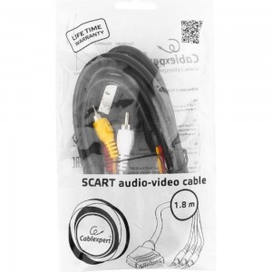 Кабель аудио/видео с переключателем направления сигнала Cablexpert SCART/3xRCA, 1.8м CCV-519-001