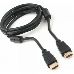 Кабель HDMI Cablexpert 1.8м, v2.0, 19M/19M, медь, черный, позолоченные разъемы, экран, 2 ферритовых кольца, пакет CCF2-HDMI4-6
