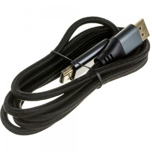 Кабель DisplayPort->HDMI Cablexpert 4K, 1.8м, 20M/19M, черный, экран, пакет CC-DP-HDMI-4K-6