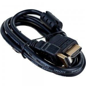 Кабель HDMI Cablexpert 1м v2.0 19M/19M медь, черный позолоченные разъемы экран 2 ферритовых кольца пакет CCF2-HDMI4-1M
