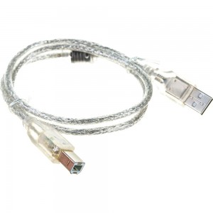 Кабель Cablexpert USB2.0 Pro, AM/BM, 0.75м, экранированный, ферритовое кольцо, прозрачный CCF-USB2-AMBM-TR-0.75M