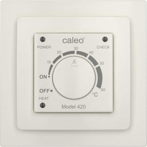 Терморегулятор Caleo 420 бежевый с адаптерами, встраиваемый аналоговый, 3,5 кВт КА000001911