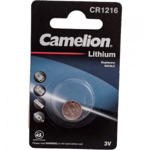Литиевая батарейка Camelion CR1216 BL-1, 3V 3609