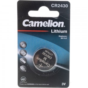 Литиевая батарейка Camelion CR2430 BL-1, 3V 3073