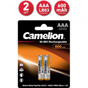 Аккумулятор Camelion 1.2В AAA-600mAh Ni-Mh BL-2, 2695