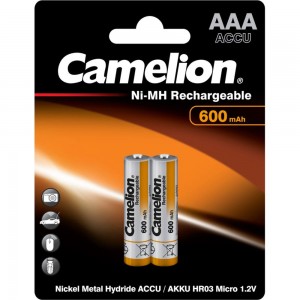 Аккумулятор Camelion 1.2В AAA-600mAh Ni-Mh BL-2, 2695