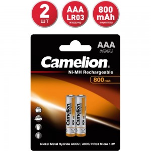 Аккумулятор Camelion 1.2В AAA-800mAh Ni-Mh BL-2, 3674