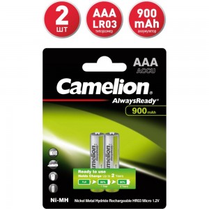 Аккумулятор Camelion 1.2В AAA-900mAh Always Ready BL-2, 9165