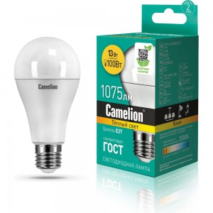 Светодиодная лампа 13Вт 220В Camelion LED13-A60/830/E27 12045