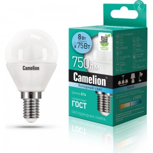 Светодиодная лампа Camelion LED8-G45/845/E14 8Вт 220В 12393
