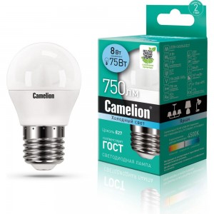 Светодиодная лампа Camelion LED8-G45/845/E27 8Вт 220В 12394
