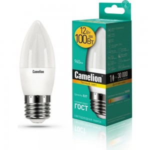 Светодиодная лампа Camelion LED12-C35/830/E27 12Вт 220В 13688