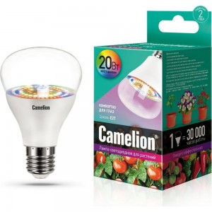 Светодиодная лампа для растений Camelion LED20-PL E27 20Вт 220В 14310