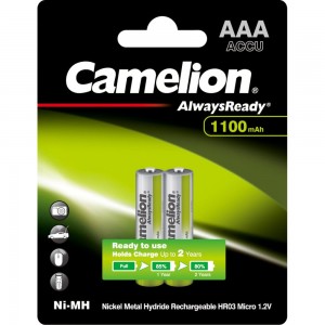 Аккумулятор Camelion Always Ready AAA-1100mAh Ni-Mh BL-2 (NH-AAA1100BP2, 1.2В) 15037
