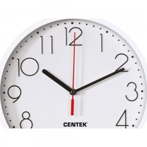 Настенные часы Centek белый, 23 см диаметр, круг, шаговый ход, кварцевый механизм CT-7105 White