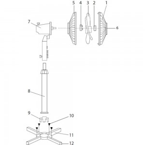 Напольный вентилятор Centek Gray, 40 Вт, LED, 43 см, 1.25 м, лучевая решетка 2 шт в упаковке CT-5004 GRAY