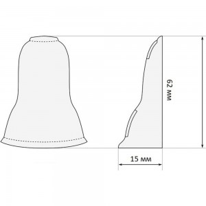 Угол наружный для плинтуса Центурион Lider 301-ун (62 мм; глянец; дуб светло-коричневый) 71403