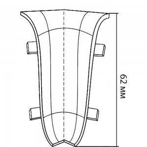 Угол внутренний для плинтуса Центурион Lider 289-ув (62 мм; глянец; белый) 71397