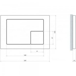 Кнопка Cersanit CORNER для LINK PRO/VECTOR/LINK/HI-TEC пластик, хром, матовый 64107