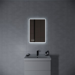 Зеркало Cersanit LED 080 design pro 60x85 с подсветкой, часы, с антизапотеванием, прямоугольное 63552