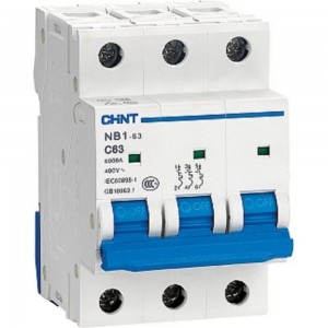 Автоматический выключатель CHINT NB1-63, 3P, 50A, 6кА, характеристика C 179708