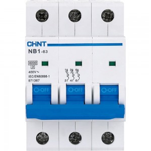 Автоматический выключатель CHINT NB1-63, 3P, 32A, 6кА, характеристика C 179705