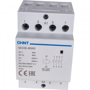 Модульный контактор CHINT NCH8-40/40 40A 4НО AC 220/230В 50Гц 256099