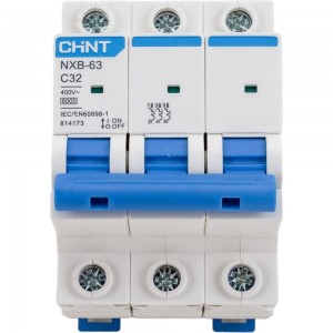 Автоматический выключатель CHINT NXB-63, 3P, 32A, 6кА, характеристика C 814173