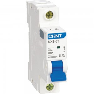 Автоматический выключатель CHINT NXB-63, 1P, 2A, 6кА, характеристика C 814009