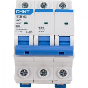 Автоматический выключатель CHINT NXB-63, 3P, 25A, 6кА, характеристика C 814172