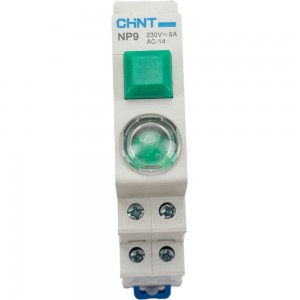 Модульная кнопка CHINT NP9-12D3/1 с подсветкой, 1НО+2НЗ, AC/DC 230В, зеленая 584075