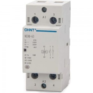Модульный контактор CHINT NCH8-63/11 63A 1НЗ+1НО AC 220/230В 50Гц 256095