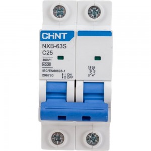 Автоматический выключатель CHINT NXB-63S 2P 25А 4.5kA характеристика C R 296790