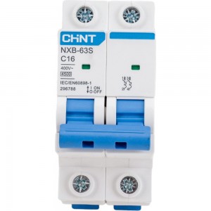 Автоматический выключатель CHINT NXB-63S 2P 16А 4.5kA характеристика C R 296788