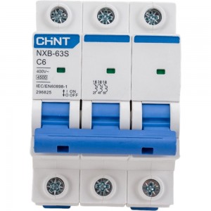 Автоматический выключатель CHINT NXB-63S 3P 6А 4.5kA характеристика C R 296825
