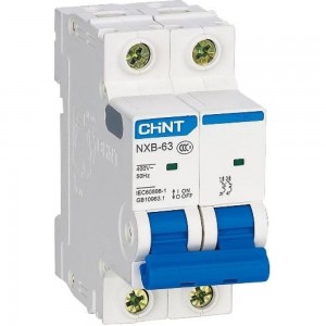 Автоматический выключатель CHINT NXB-63S 2P 6А 4.5kA характеристика C R 296786