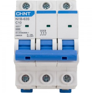 Автоматический выключатель CHINT NXB-63S 3P 10А 4.5kA характеристика C R 296826