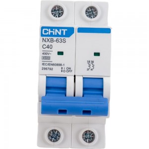 Автоматический выключатель CHINT NXB-63S 2P 40А 4.5kA характеристика C R 296792